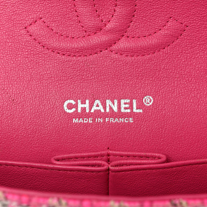 Chanel Tweed Quilted Medium Double Flap Hot Pink 6 of 12
