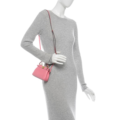 Fendi Shiny Nappa Micro Peekaboo Iconic Satchel Rosa Fluo 2 of 6