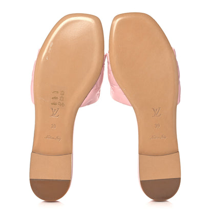 Louis Vuitton Lambskin Embossed Monogram Revival Flat Mules 39 Light Pink 5 of 9