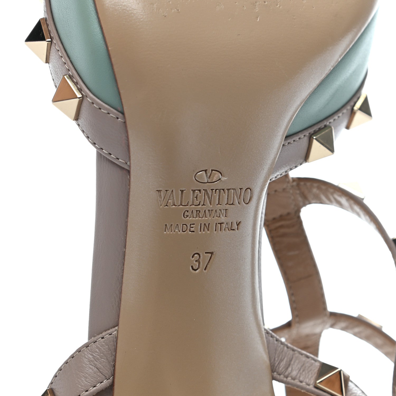 Valentino Garavani Nappa Rockstud Ankle Strap 65mm Pumps 37 Morning Dew Poudre 6 of 8