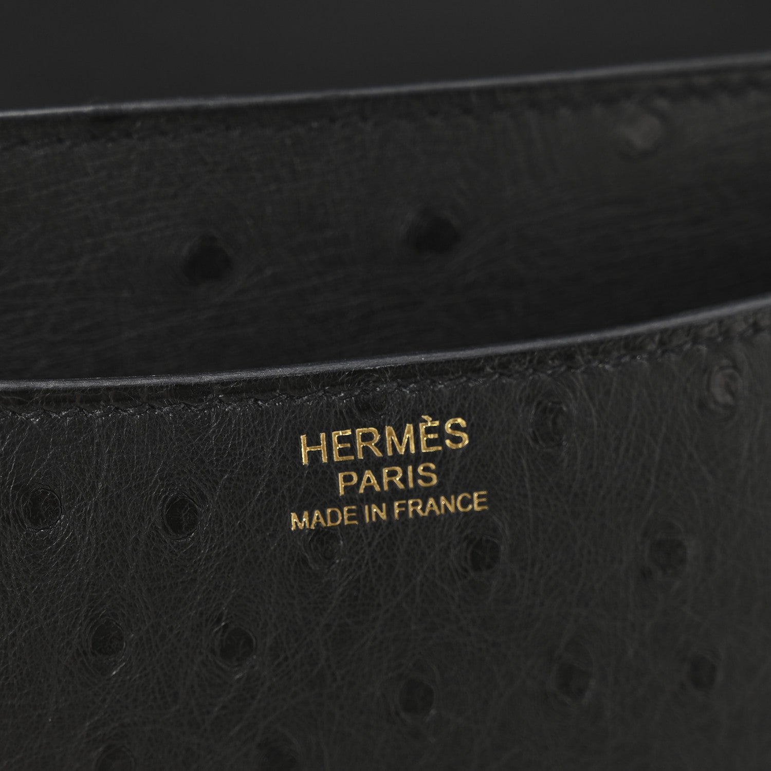 Hermes Ostrich Constance 24 Black 7 of 12
