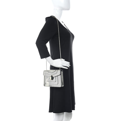 Bulgari Metallic Calfskin Small Serpenti Forever Snake Strap Crossbody Bag Silver 2 of 9