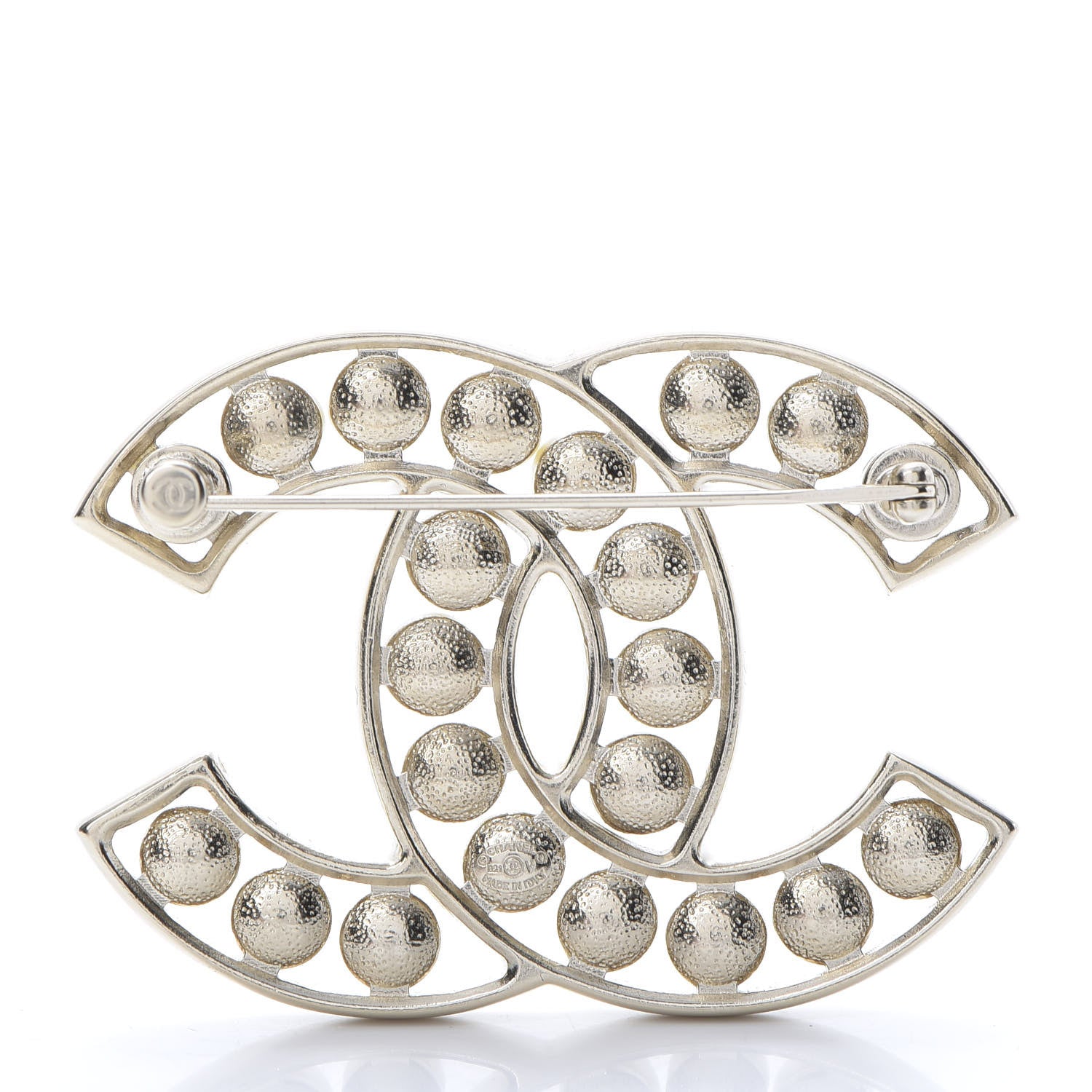 Chanel Pearl CC Brooch Light Gold 3 of 5