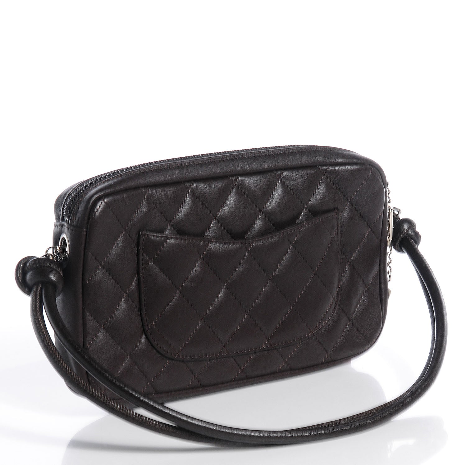 Chanel Calfskin Quilted Cambon Pochette Brown Beige 3 of 7