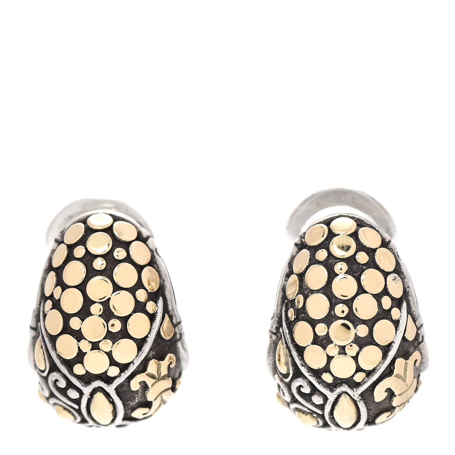 John Hardy Sterling Silver 18K Yellow Gold Buddha Belly Earrings 1 of 6