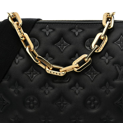 Louis Vuitton Lambskin Embossed Monogram Coussin PM Black 9 of 11