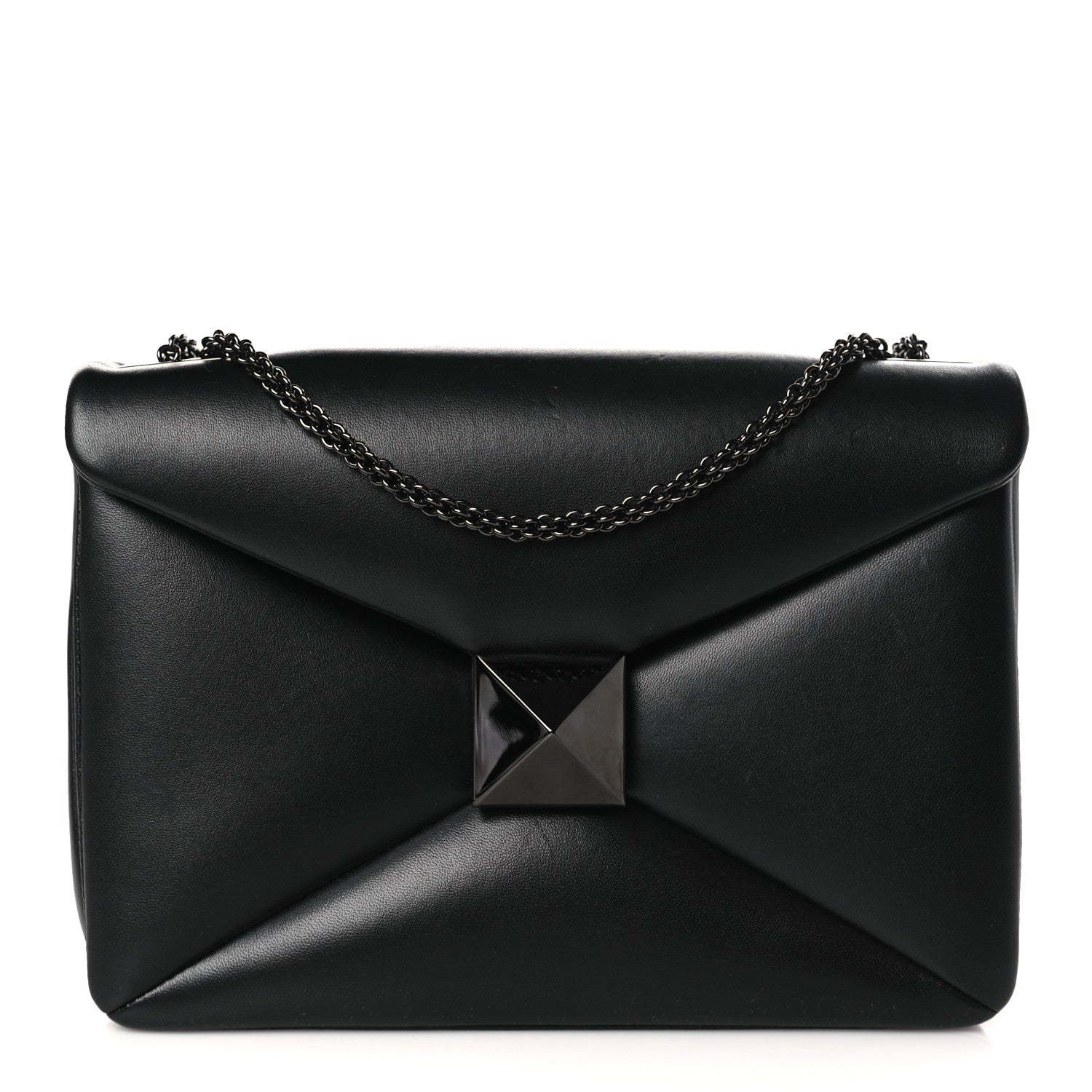 Valentino Garavani Nappa Tonal One Stud Chain Shoulder Bag Black 1 of 8
