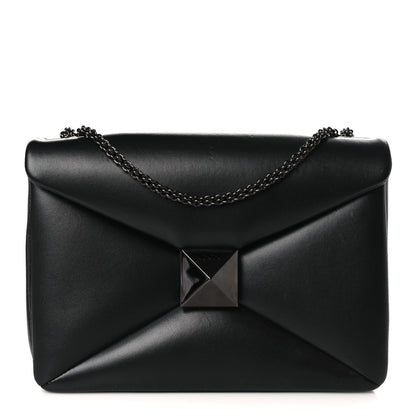 Valentino Garavani Nappa Tonal One Stud Chain Shoulder Bag Black 1 of 8