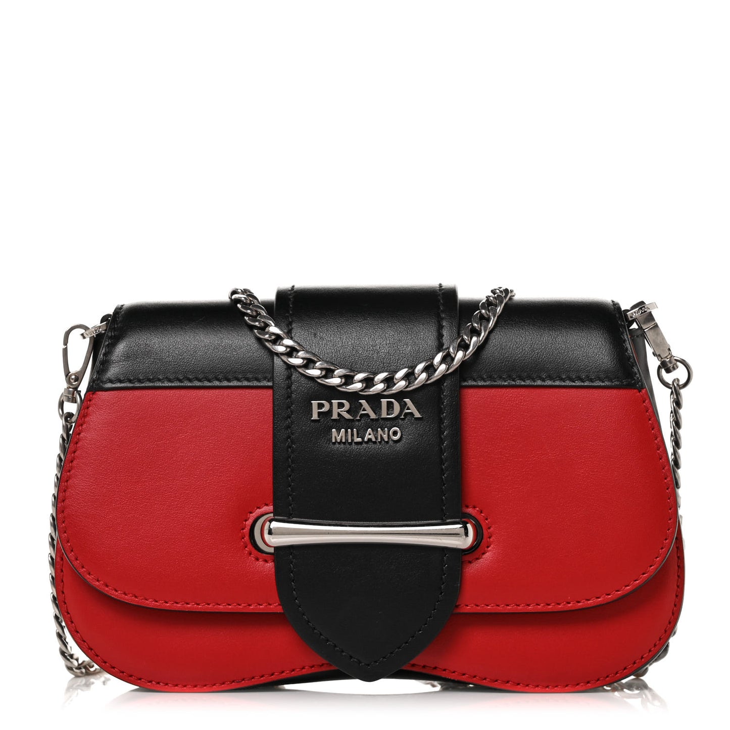 City Calfskin Sidonie Convertible Chain Bag Rosso Black