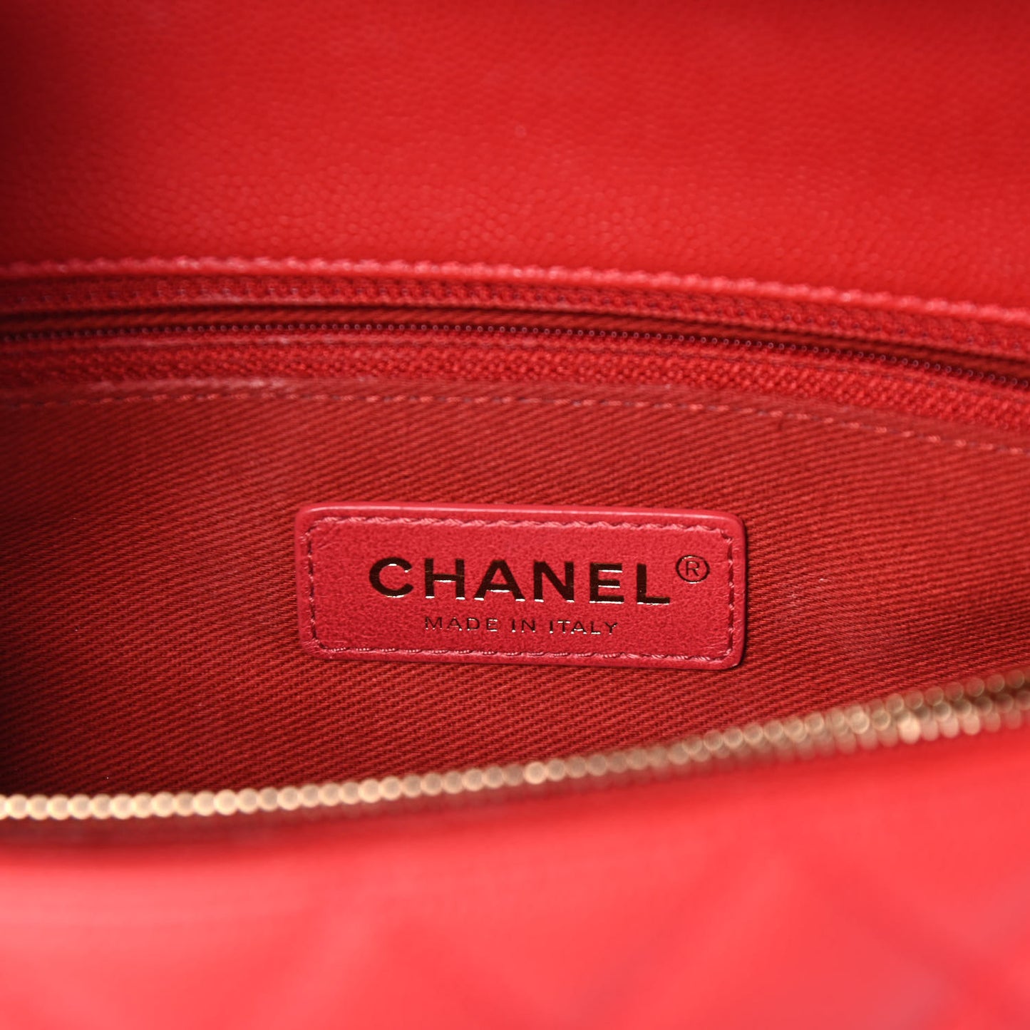 Caviar Quilted Small Coco Handle Flap Red