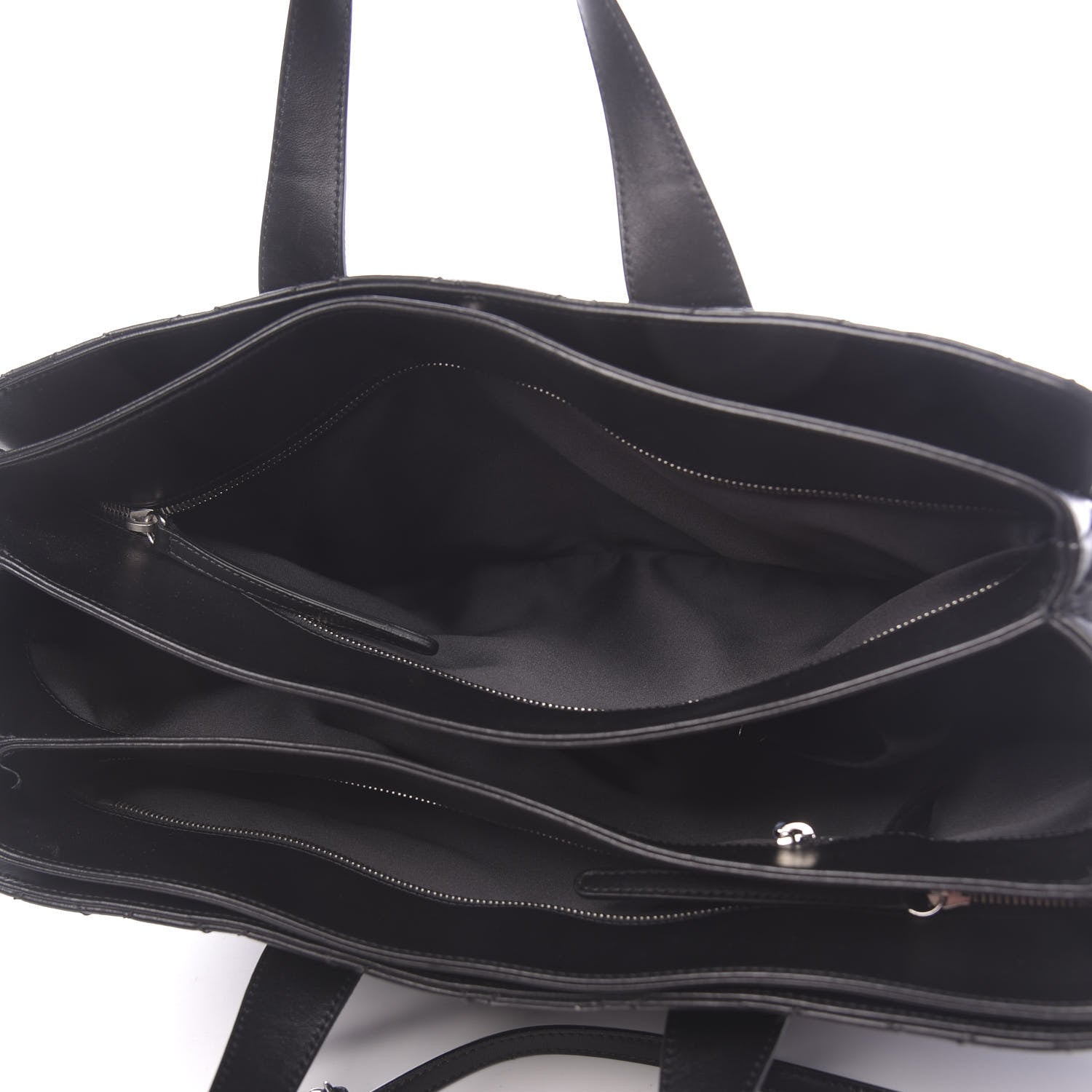 Chanel Lambskin Quilted Large Easy Carry Shopping Tote Black 5 of 12