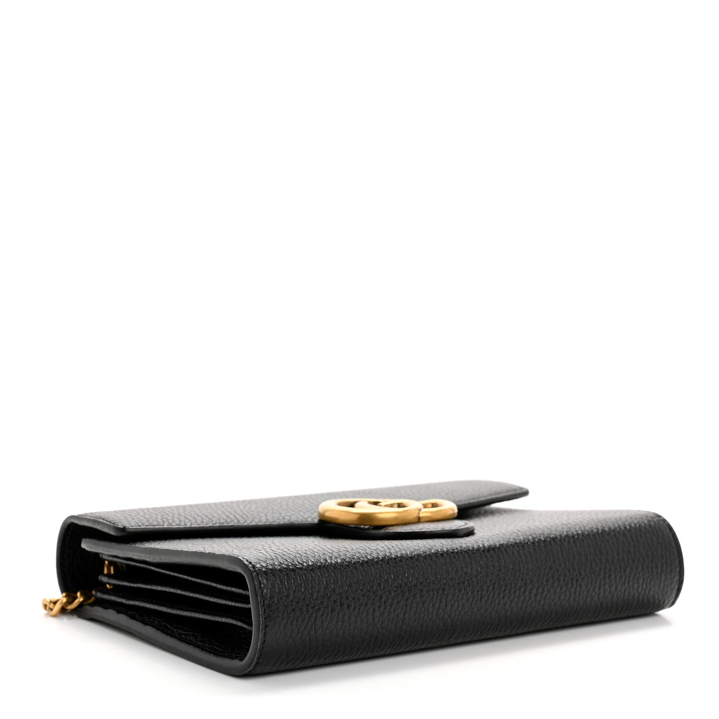 Calfskin GG Marmont Chain Wallet Black