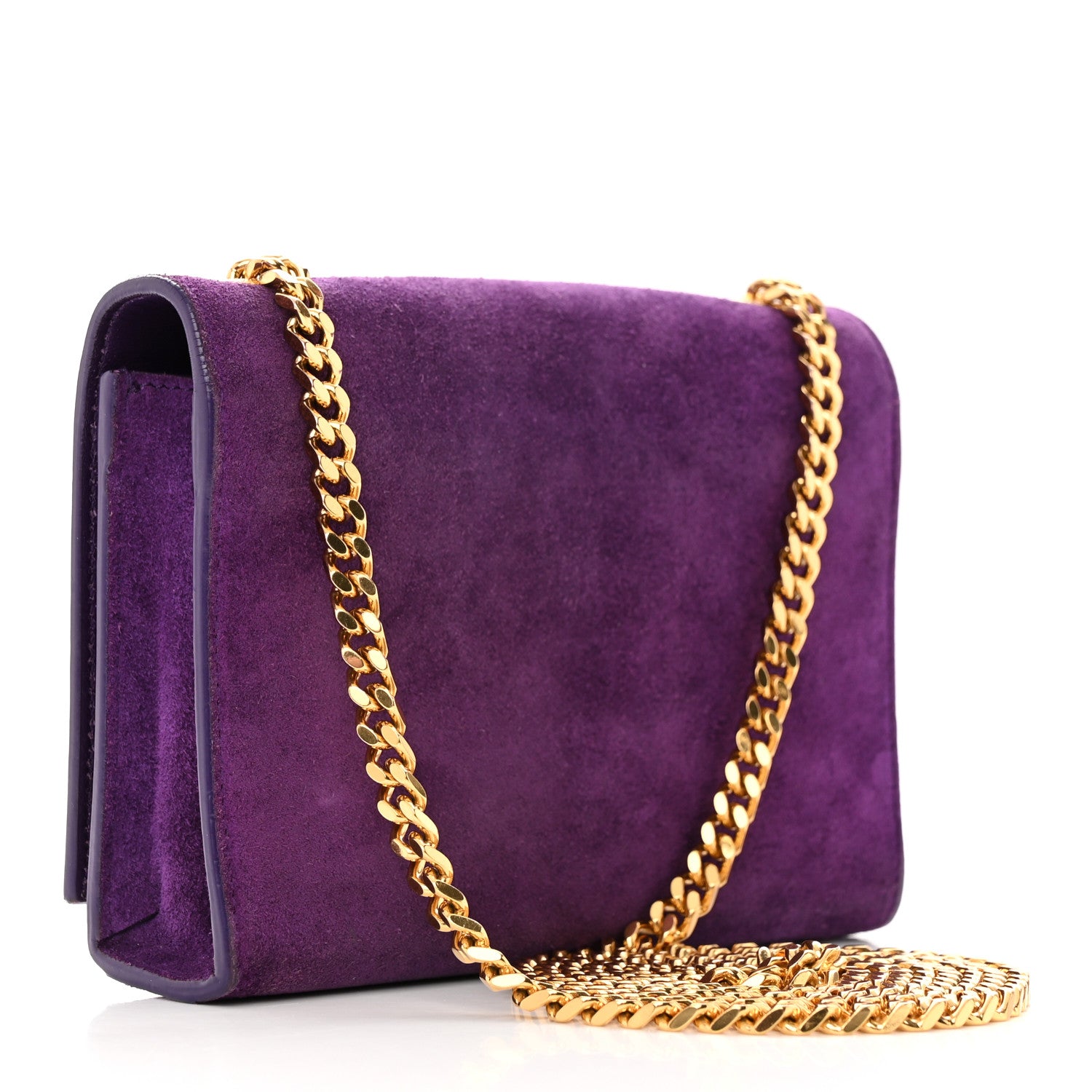 Saint Laurent Suede Small Classic Monogram Kate Tassel Satchel Purple 2 of 16
