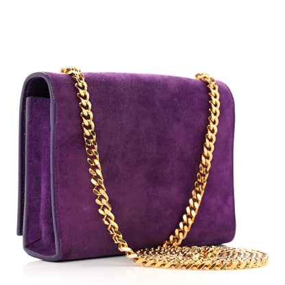 Saint Laurent Suede Small Classic Monogram Kate Tassel Satchel Purple 2 of 16