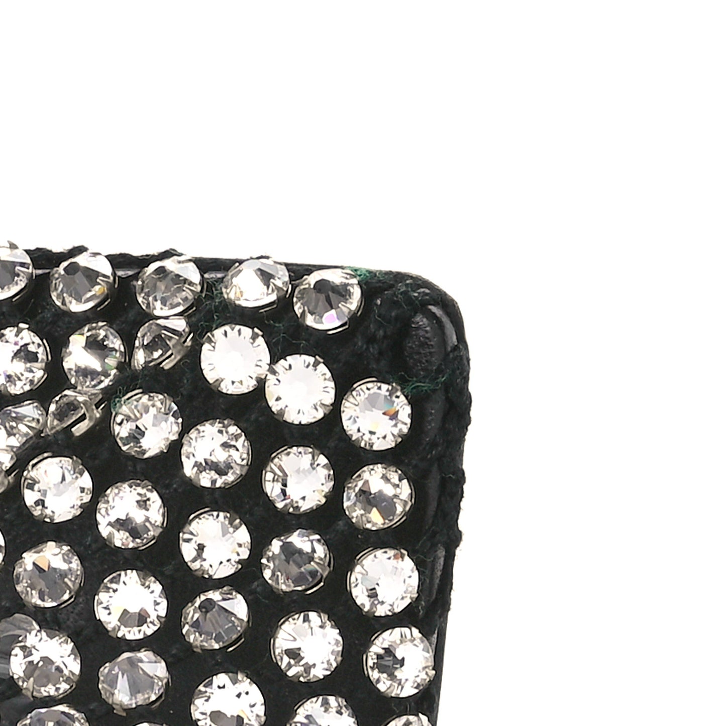 Mesh Nappa Crystal Embellished Sparkle Stretch Ankle Tie Sandals 38 Black