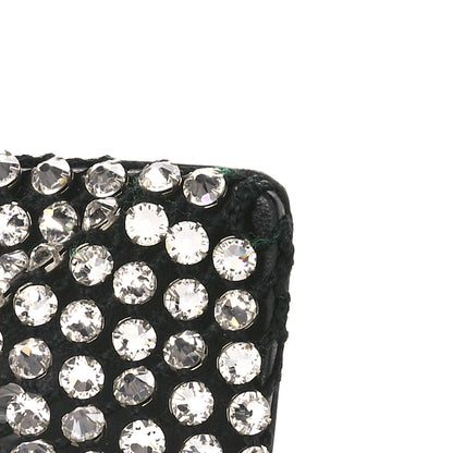 Bottega Veneta Mesh Nappa Crystal Embellished Sparkle Stretch Ankle Tie Sandals 38 Black 10 of 12