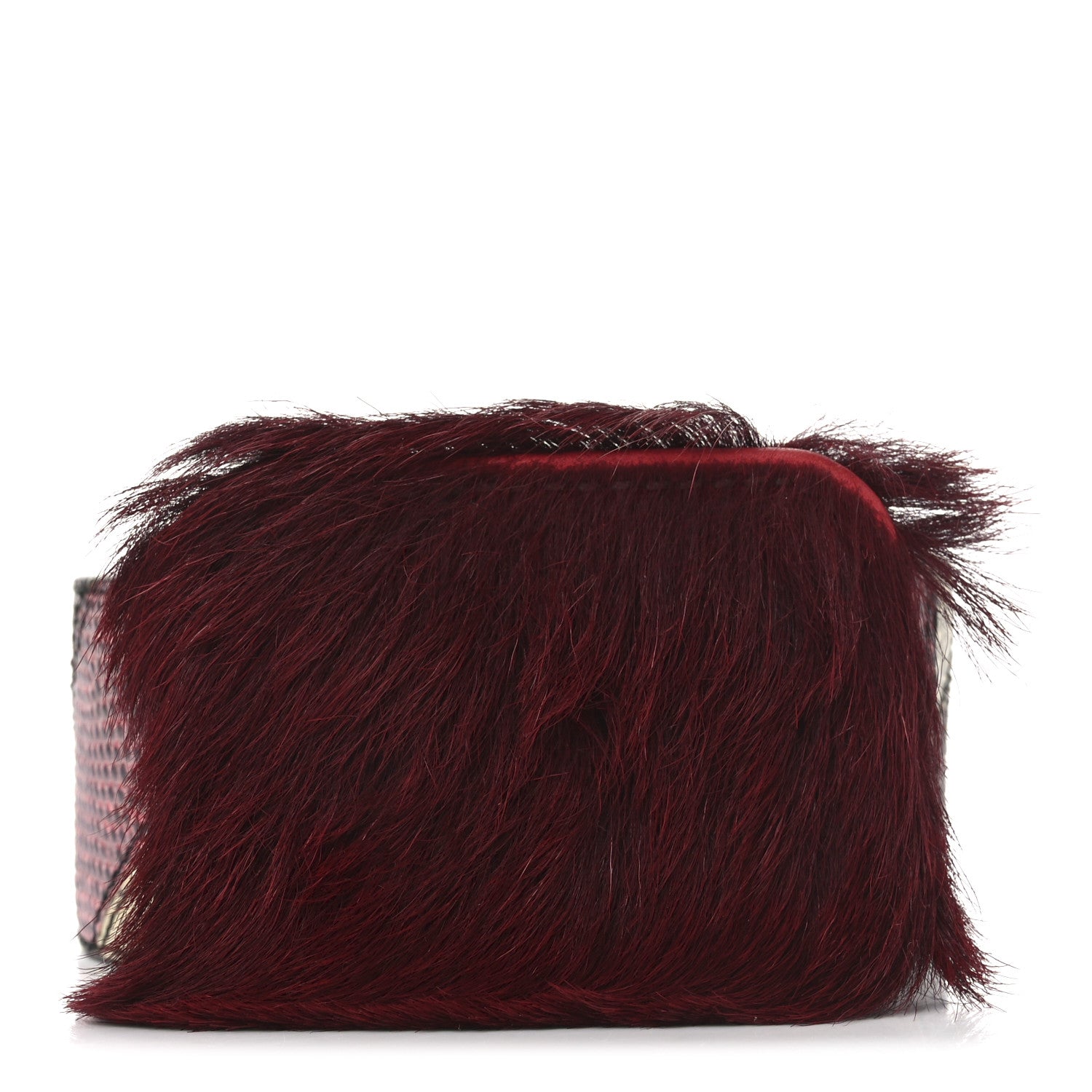 Prada Snakeskin Fur Belt 80 32 Cherry Bego 1 of 7