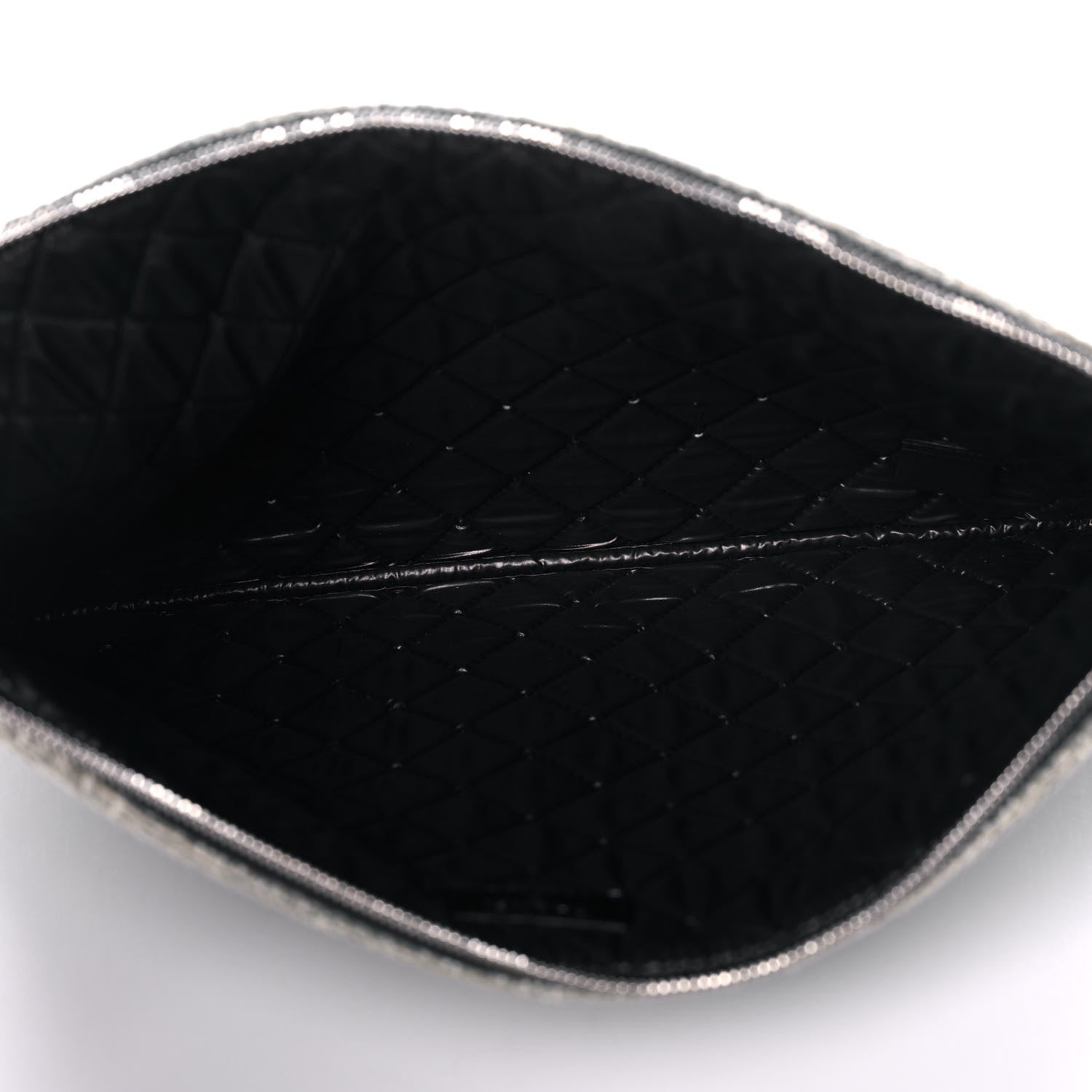 Chanel Canvas Medium Deauville Cosmetic Pouch Grey 4 of 11