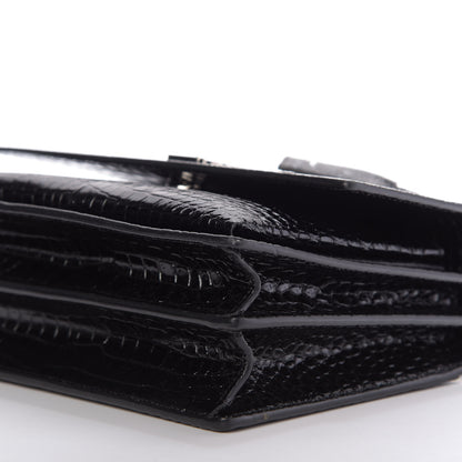 Saint Laurent Calfskin Crocodile Embossed Medium Monogram Sunset Black 7 of 10