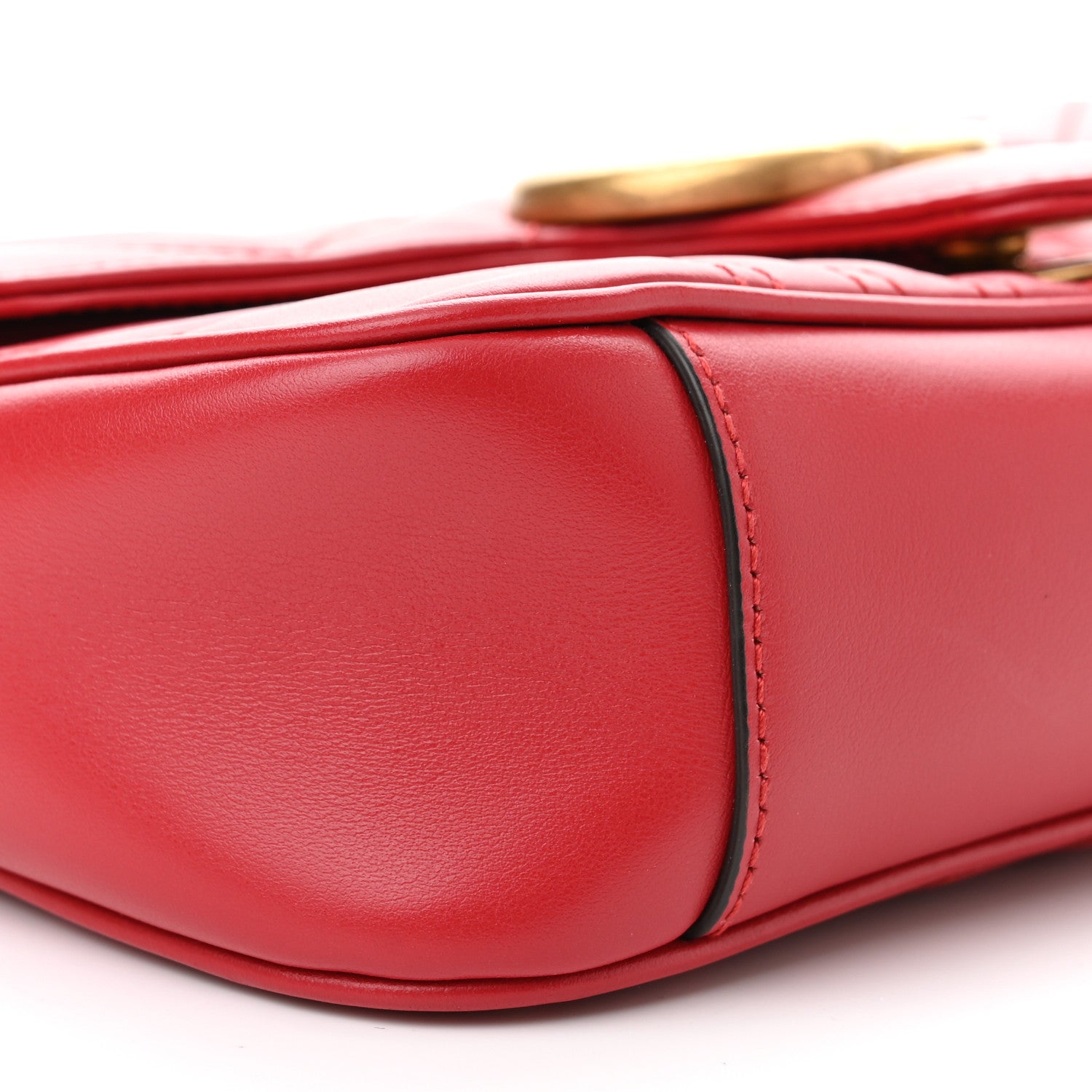 Gucci Calfskin Matelasse Mini GG Marmont Shoulder Bag Hibiscus Red 8 of 10
