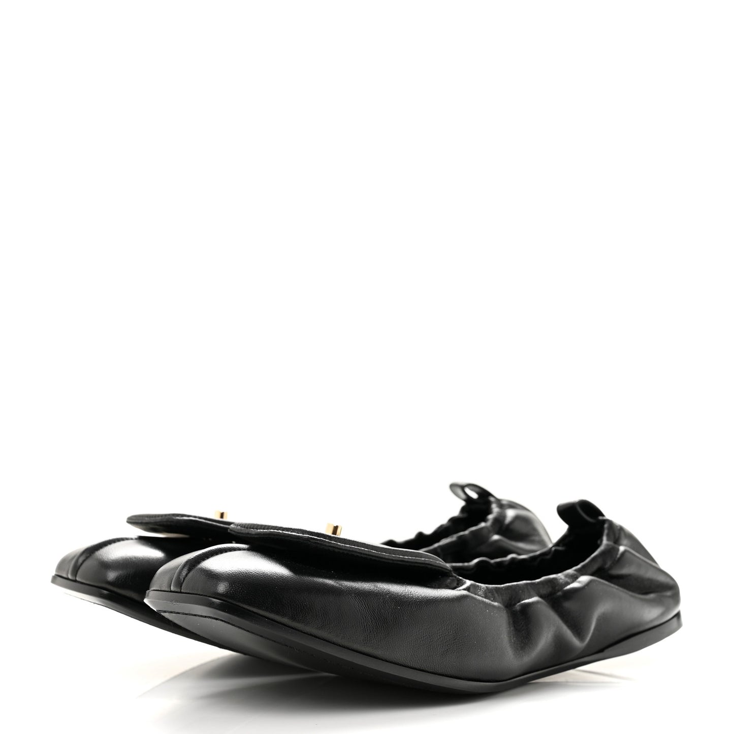 Lambskin CC Turnlock Ballerina Flats 40.5 Black