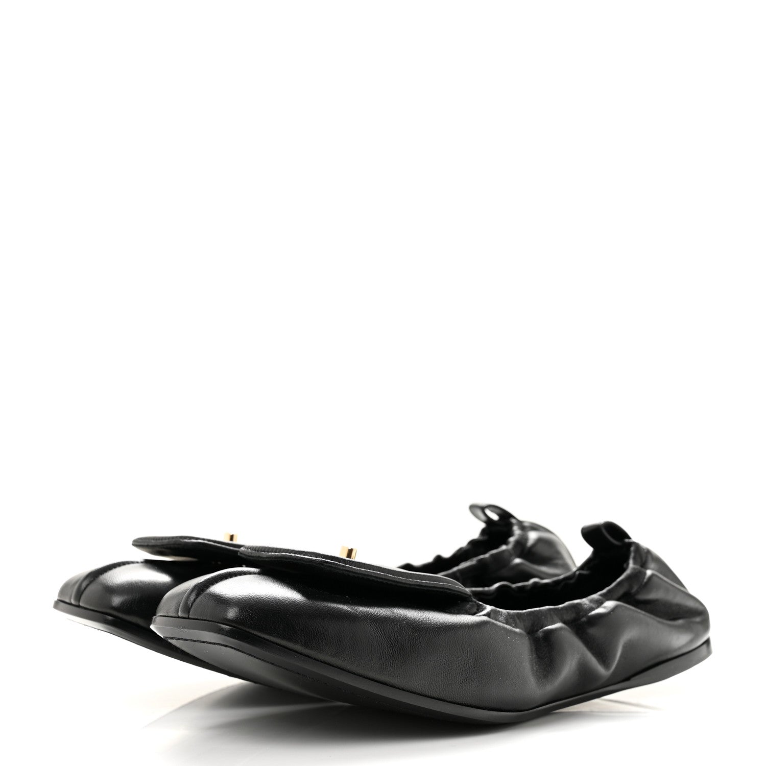 Chanel Lambskin CC Turnlock Ballerina Flats 40.5 Black 4 of 10
