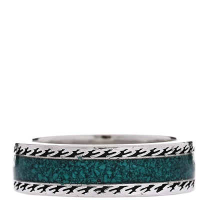 Gucci Sterling Silver Resin Interlocking G Ring 57 8 Turquoise 3 of 7