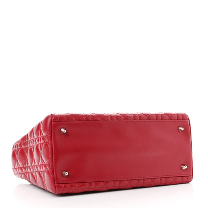 Christian Dior Lambskin Cannage Medium Lady Dior Red 4 of 12