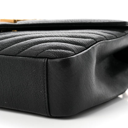 Saint Laurent Sheepskin Matelasse Chevron Monogram Medium College Bag Black 11 of 11