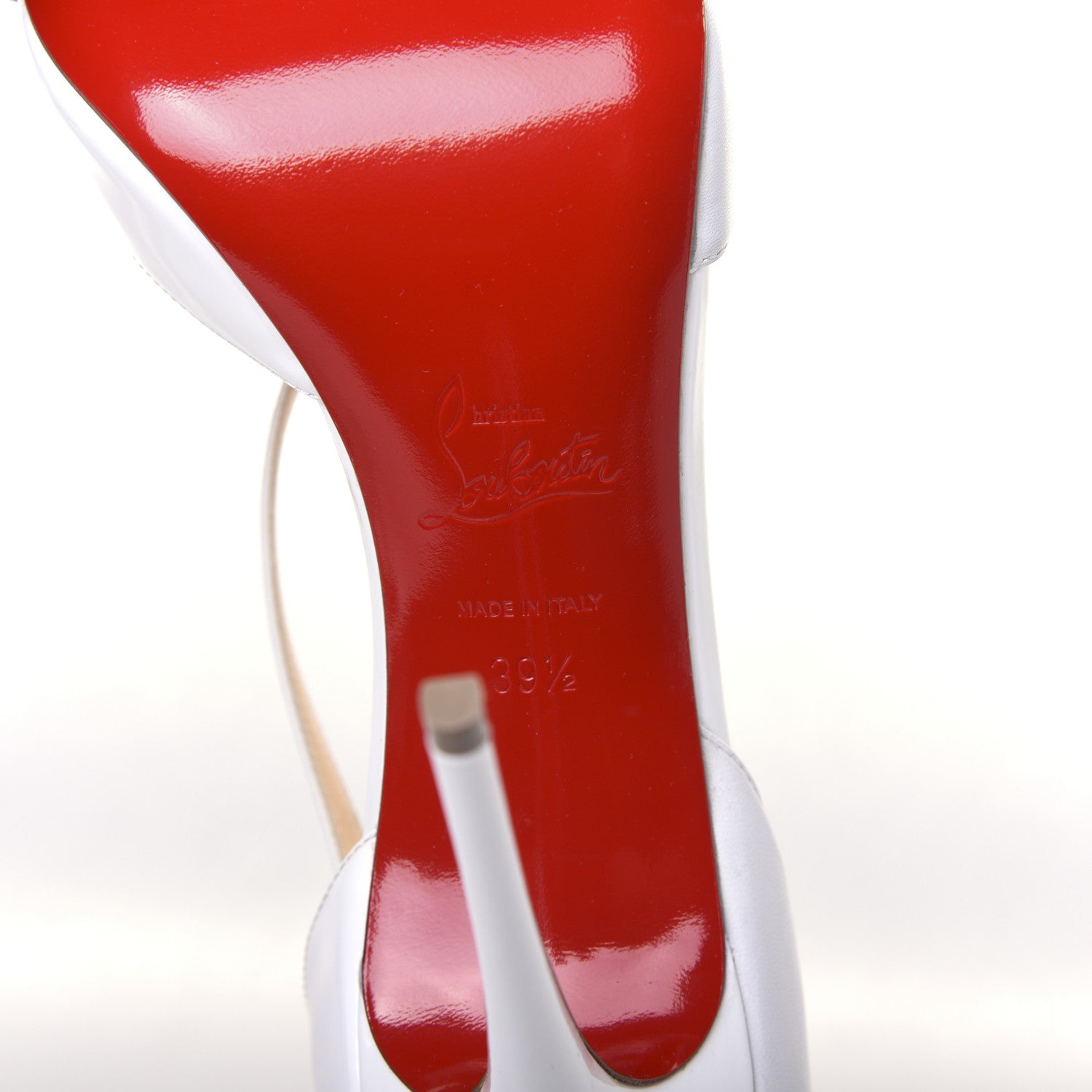 Christian Louboutin Nappa Patent Platinana 100 Pumps 39.5 White 6 of 8