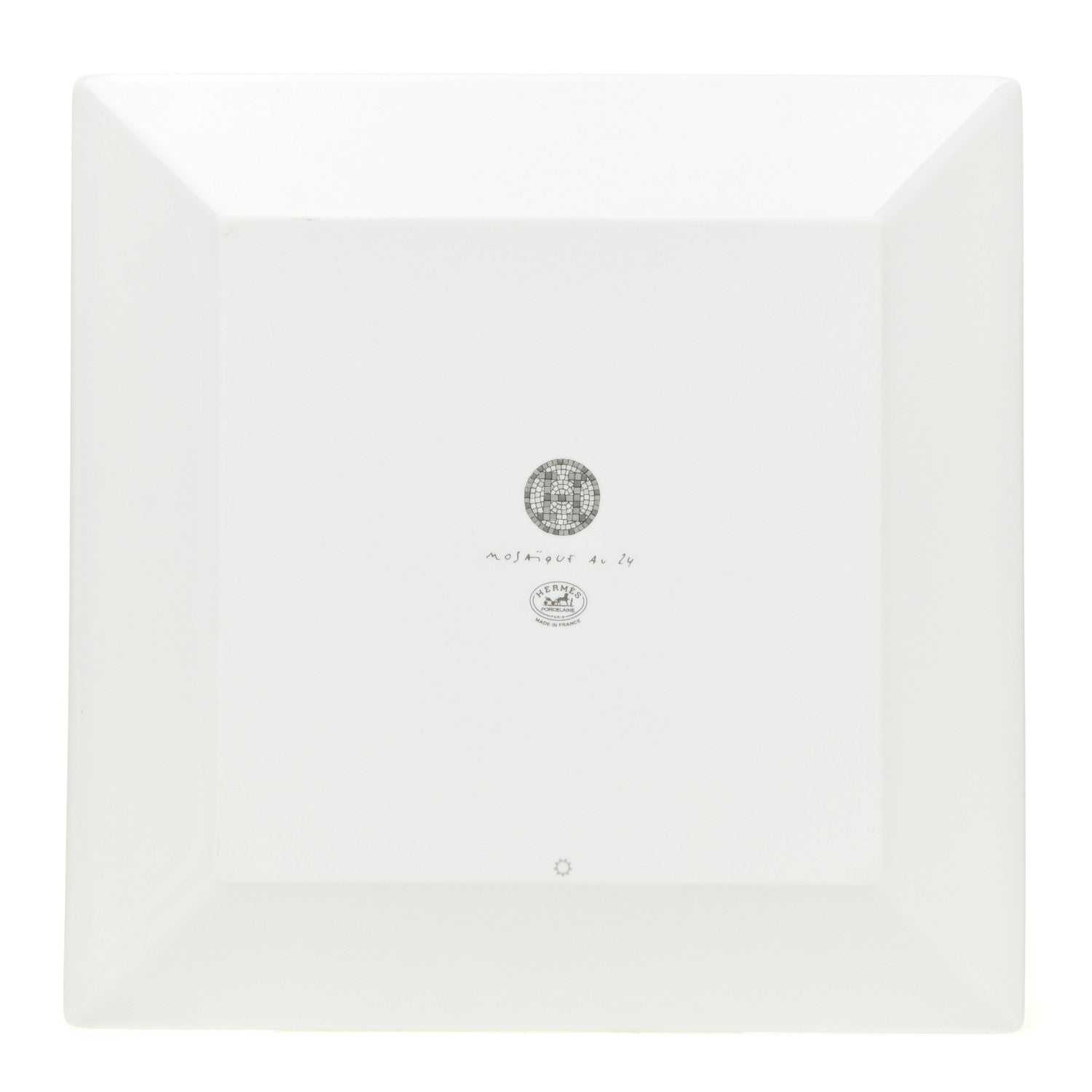 Hermes Porcelain Mosaique Au 24 Platinum Square Plate N°3 3 of 7