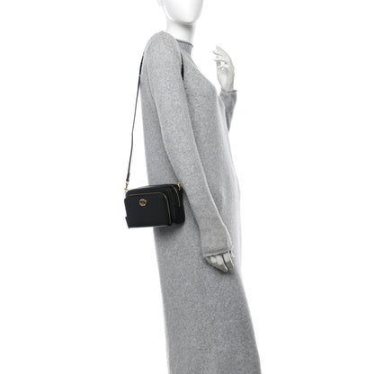 Christian Dior Grained Calfskin Caro Double Pouch Black 2 of 10