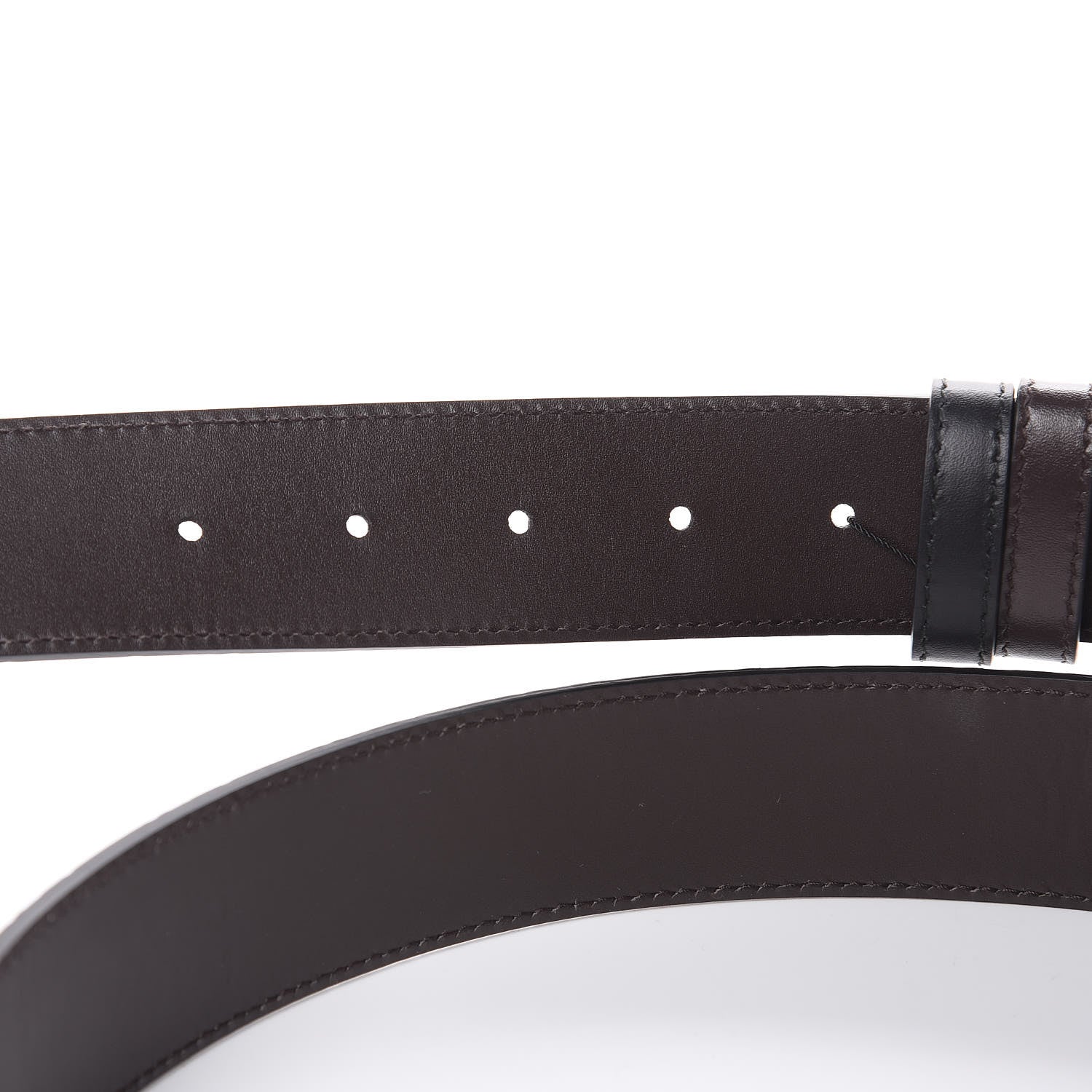 Gucci Guccissima Signature Interlocking G Reversible 37mm Belt 105 42 Black Cocoa 4 of 5