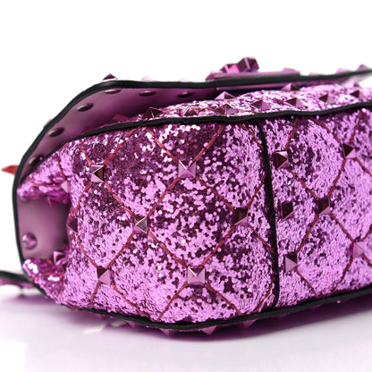 Valentino Garavani Glitter Micro Rockstud Spike Shoulder Bag Water Lilac 6 of 10