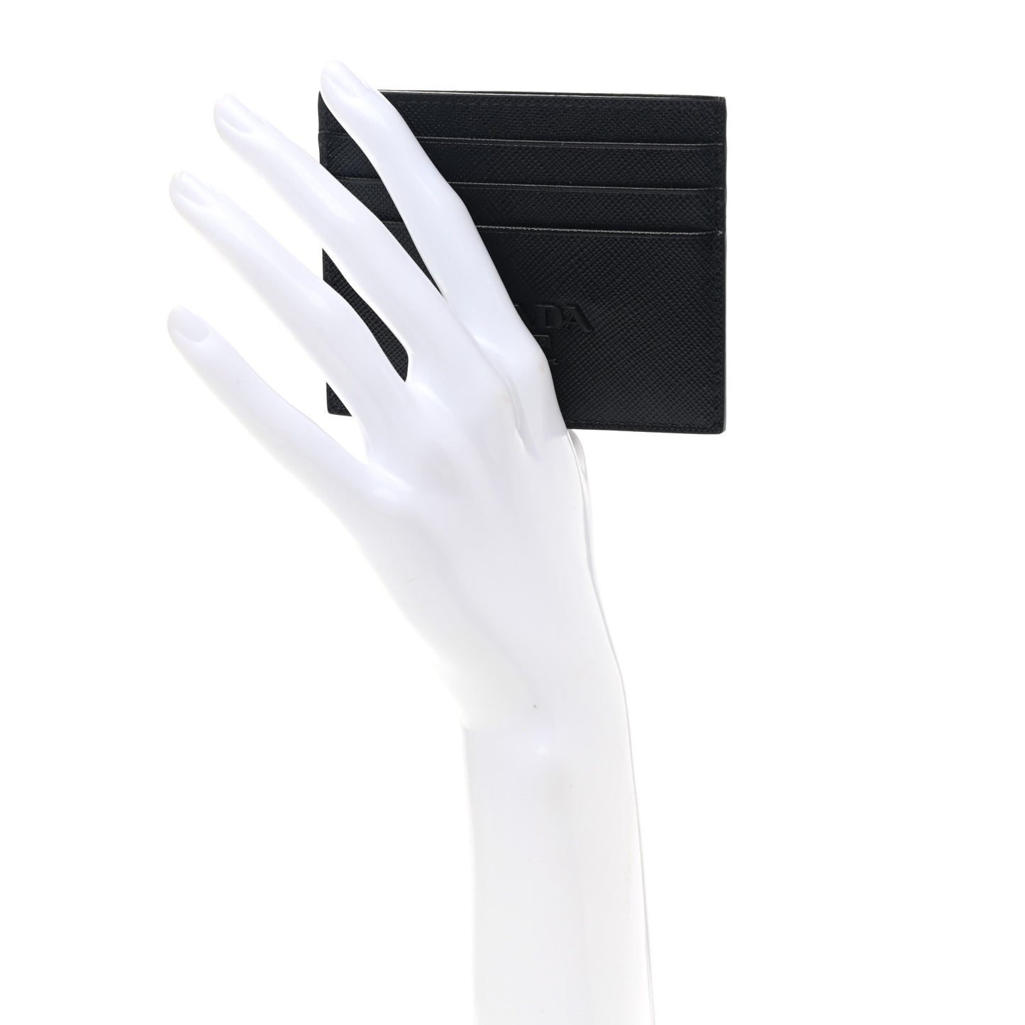 Saffiano Shine Monochrome Card Holder Black