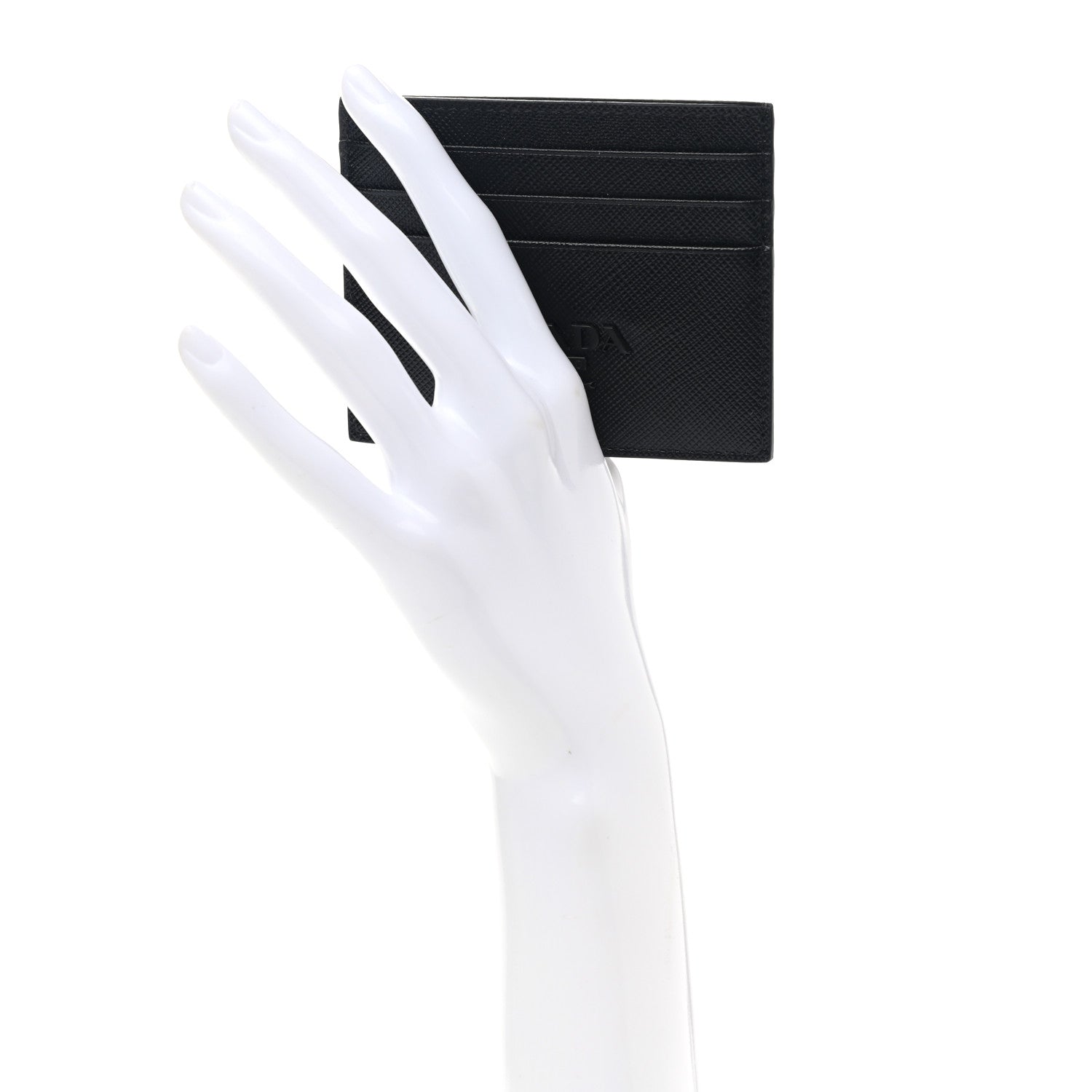 Prada Saffiano Shine Monochrome Card Holder Black 2 of 7
