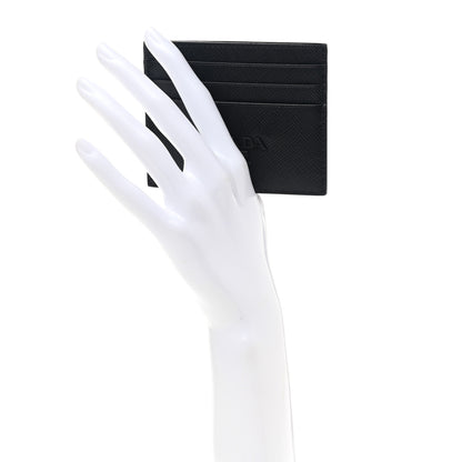 Prada Saffiano Shine Monochrome Card Holder Black 2 of 7