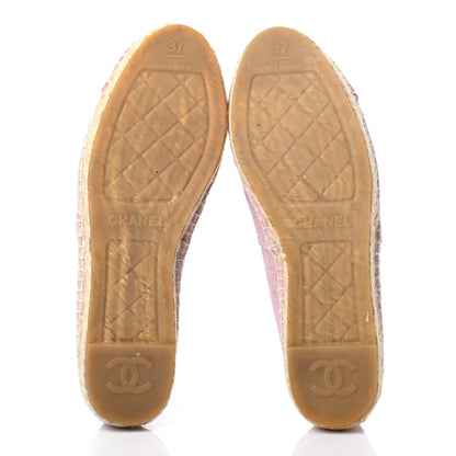 Chanel Toile Sequin CC Espadrilles 37 Pink Dark Pink 5 of 8