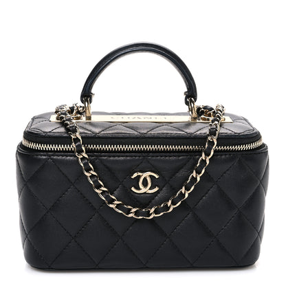 Chanel Lambskin Quilted Trendy Small Top Handle Vanity Case With Chain Black 1 of 10