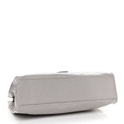 Saint Laurent Crinkled Calfskin Matelasse Monogram Niki Shoulder Bag Granite 4 of 10