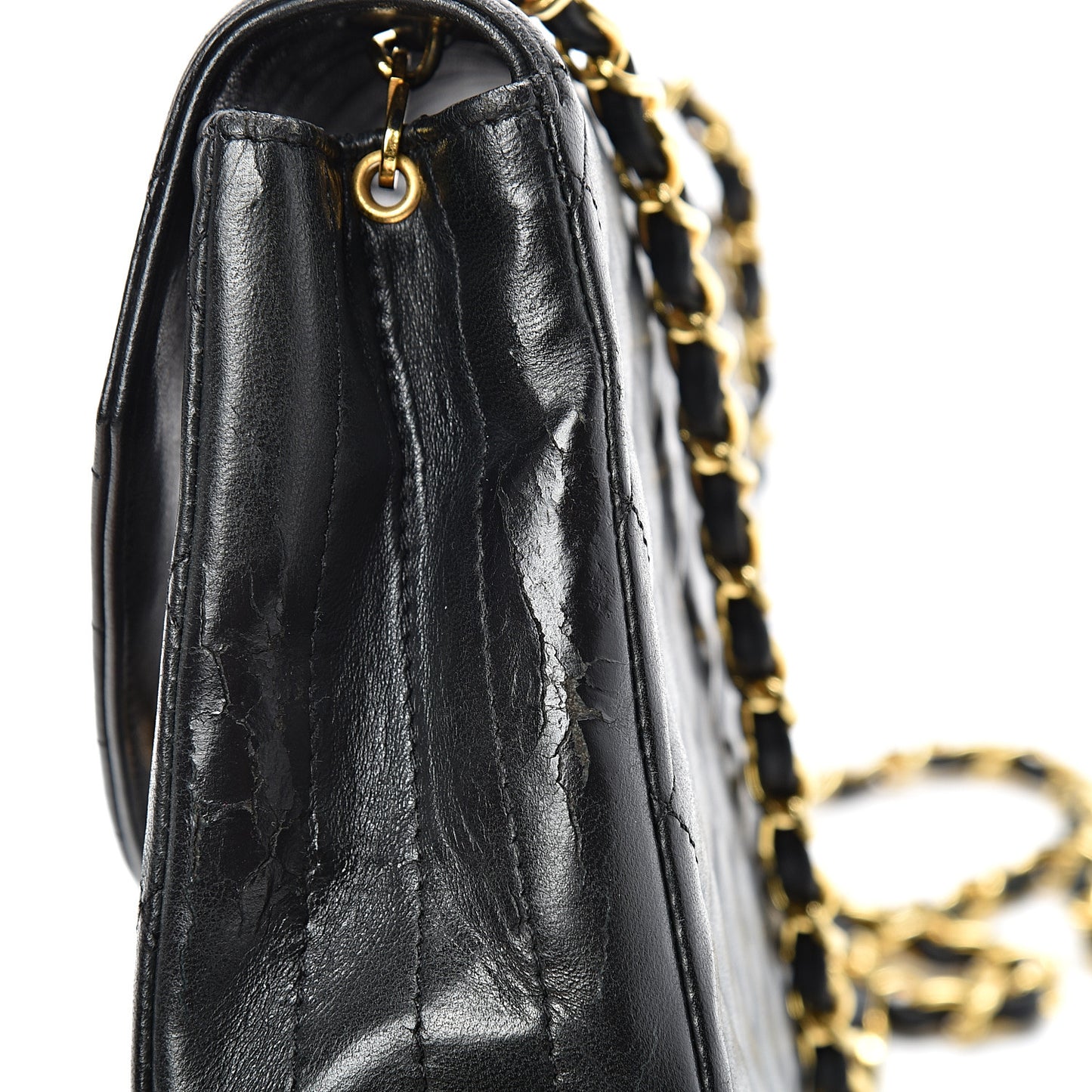Lambskin Quilted Small Single Flap Black