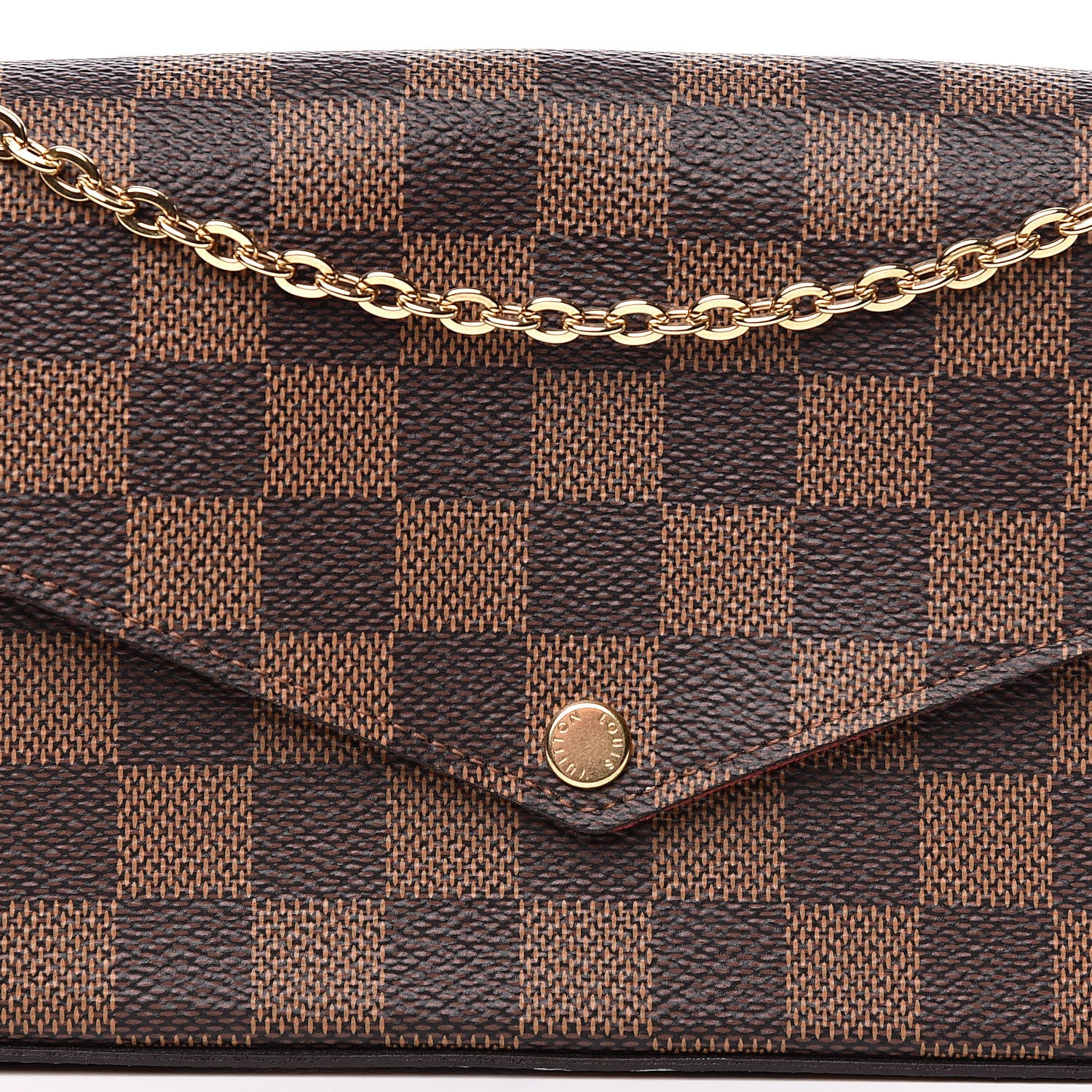 Louis Vuitton Damier Ebene Pochette Felicie Chain Wallet 13 of 15