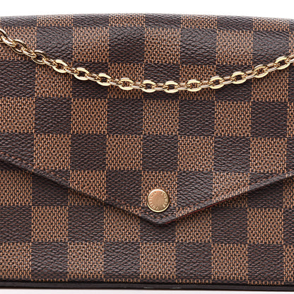 Louis Vuitton Damier Ebene Pochette Felicie Chain Wallet 13 of 15
