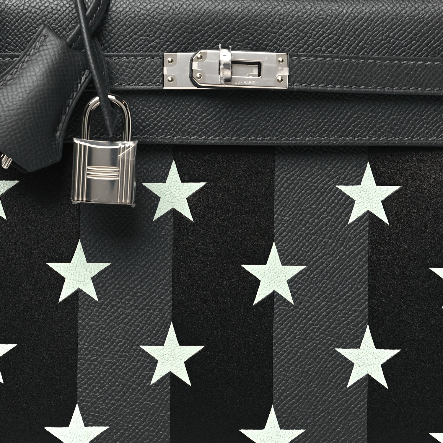 Hermes Epsom Tadelakt Chevre Mysore Casaque Etoilee Kelly Sellier 25 Ardoise Black Vert Peppermint 8 of 11