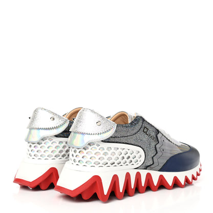 Christian Louboutin Laminated Nappa Calfskin Disco Queen Womens Loubishark Sneakers 38 Multicolor 4 of 9