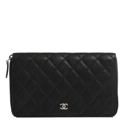 Chanel Iridescent Caviar Quilted Large Zip Around Organizer Wallet Black 1 of 9