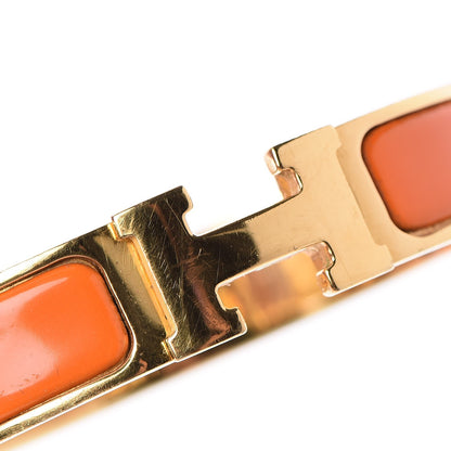 Hermes Enamel Narrow Clic Clac H Bracelet PM Orange 5 of 6