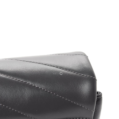 Saint Laurent Calfskin Y Quilted Monogram Toy Loulou Crossbody Bag Storm 8 of 14