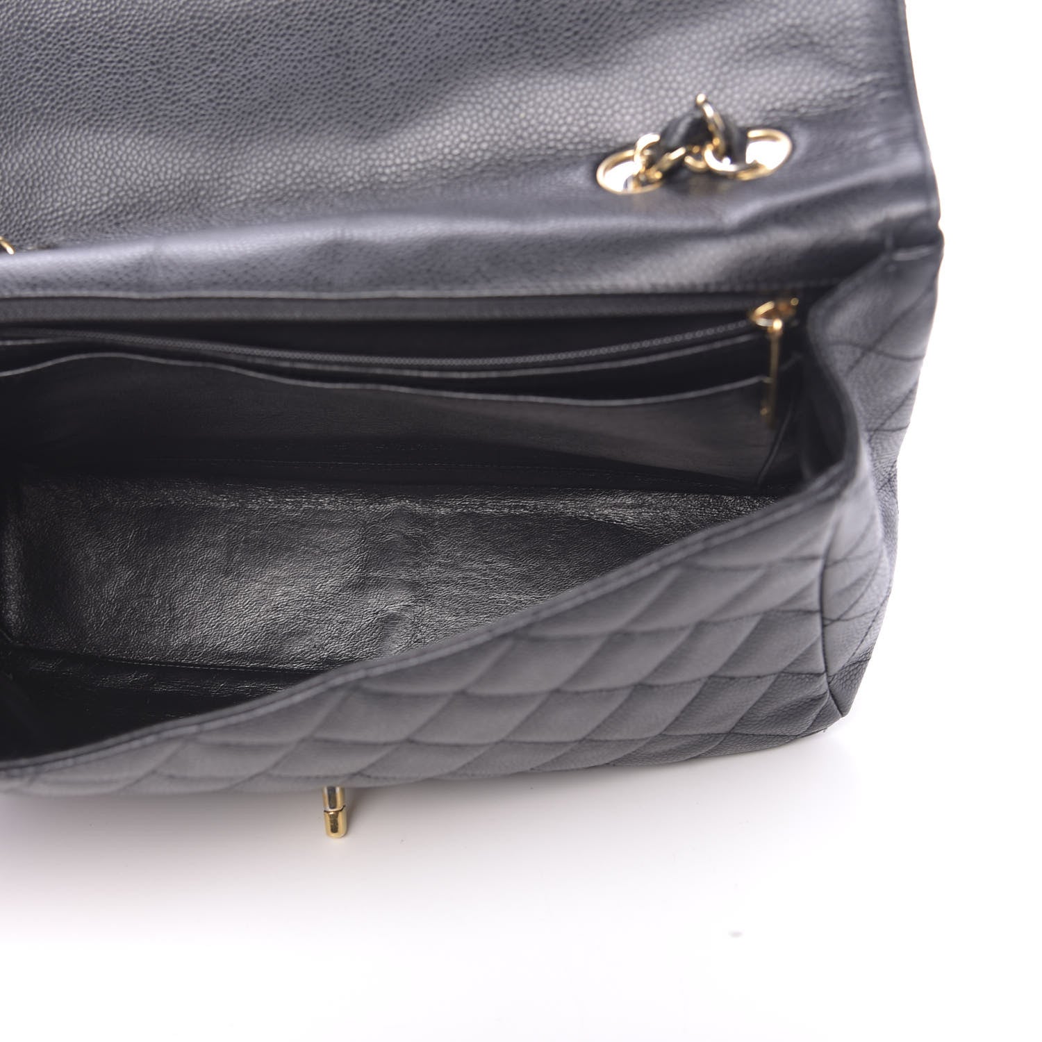 Chanel Caviar Quilted Jumbo Single Flap Black 5 of 12