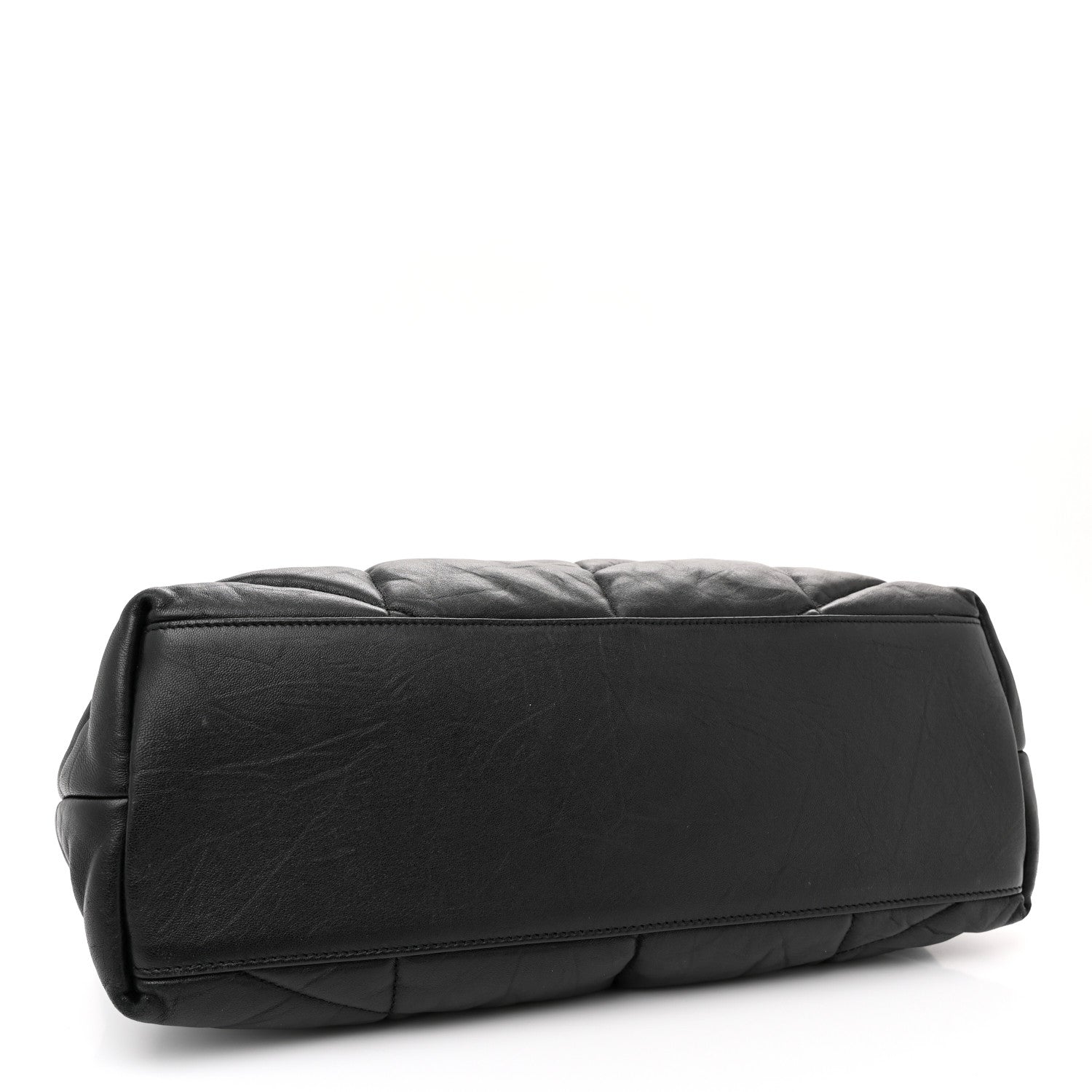 Saint Laurent Lambskin Quilted Monogram Monochrome Medium Loulou Puffer Chain Satchel Black 4 of 12